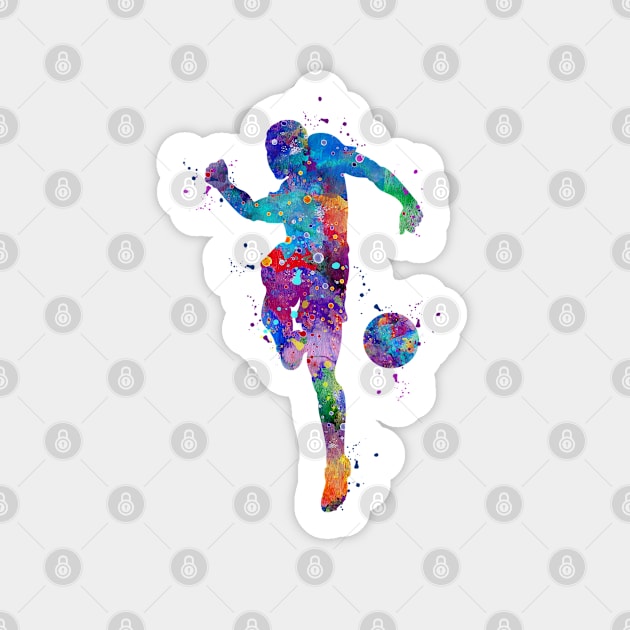 Soccer Player Watercolor Painting Art Print Gifts Sticker by LotusGifts